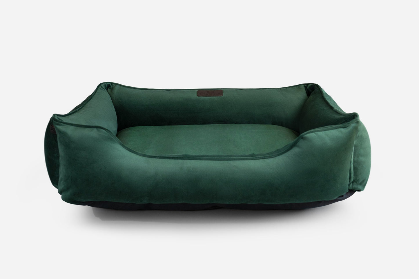Lit pour chien en velours luxueux avec nid d'oiseau en vert émeraude