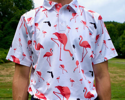 Stylish Florida Flamingo Golf Polo for Men - Korvel