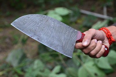 Exquisite Full Tang Handmade Damascus Steel Chef Knife with Exotic Wood Handle - Korvel