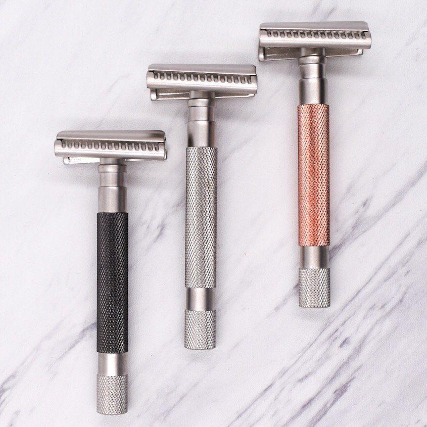 Rasoir de sécurité semi-slant Parker 55SL-RG en or rose