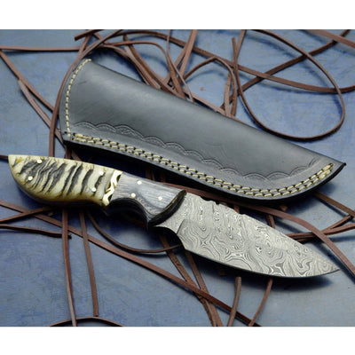 Premium Handmade Damascus Steel Skinning Knife - Korvel