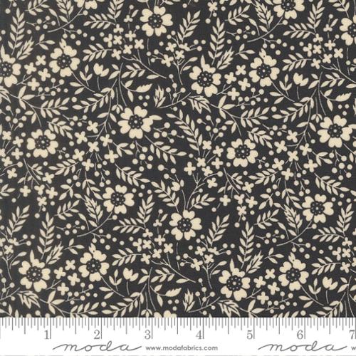 Dark Blue Arabesque Meadow Cotton Fabric - 44"/45" Per Yard