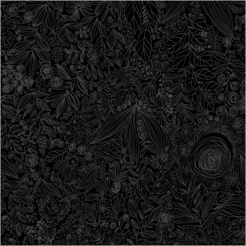 Daydream Black On Black Cotton Wideback Fabric per Yard