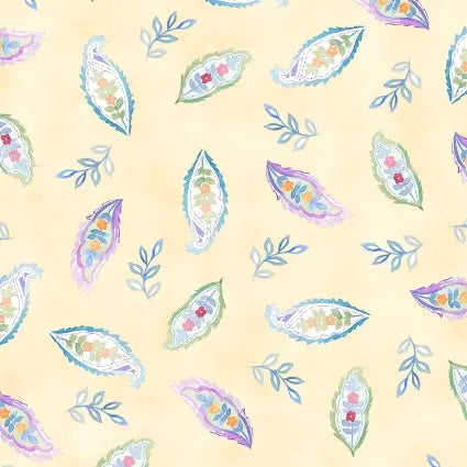 Daydreams Small Leaves Cotton Fabric - 44"/45" Per Yard