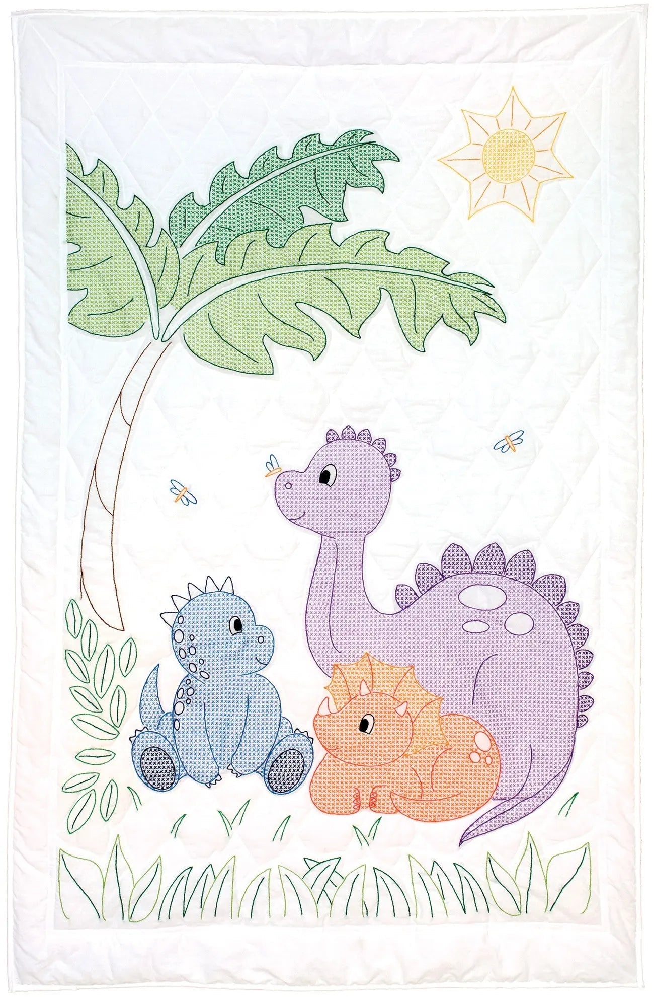 Dinosaurs Crib Quilt Top - Creative Needlecraft Kit