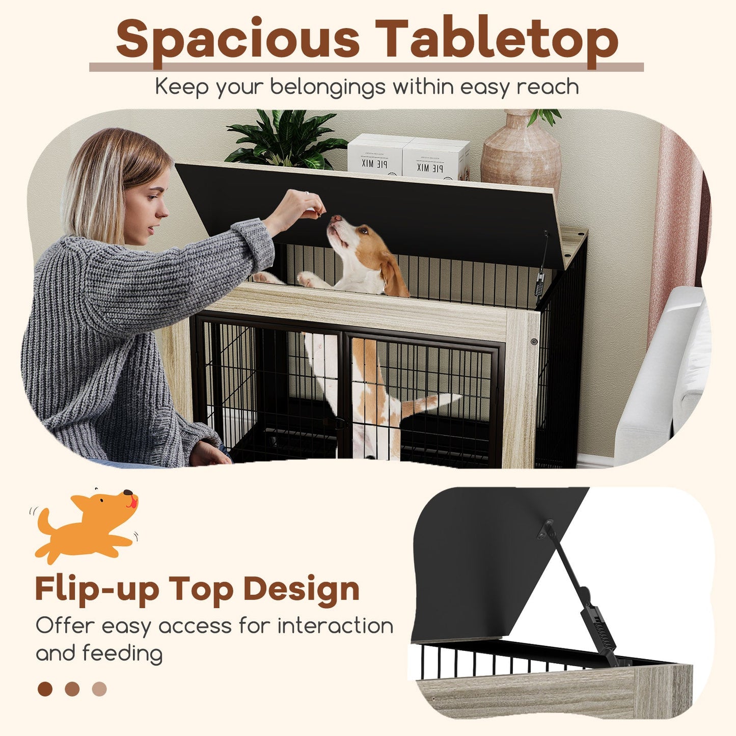 Kennel Industrial Premium para Perros con Tapa Abatible y Puertas Cerrables