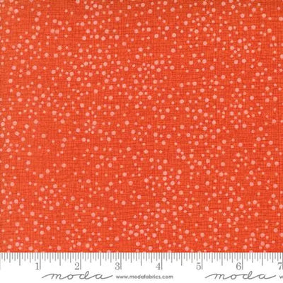 Tela de algodón color mandarina con puntos Dotty Thatched - 44"/45" por yarda
