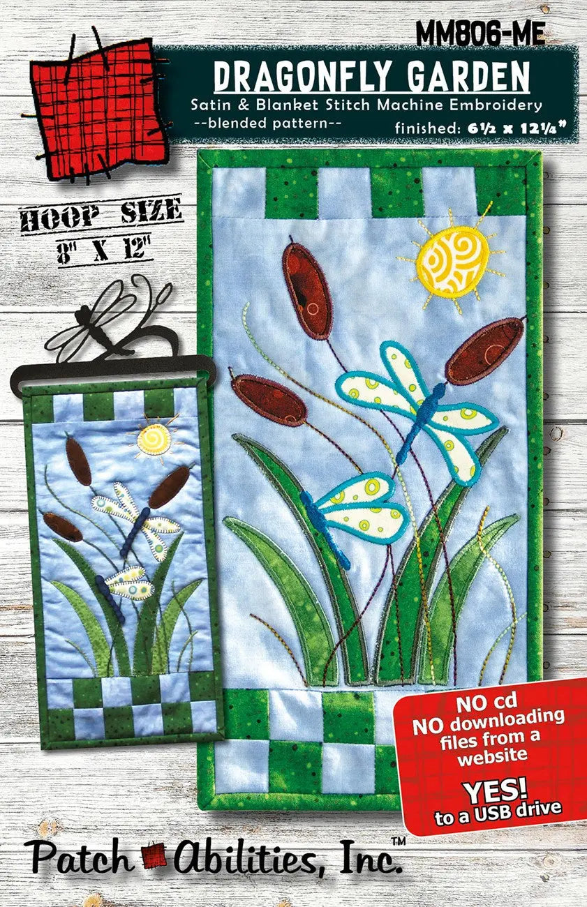 Modèle de broderie machine Jardin de libellules