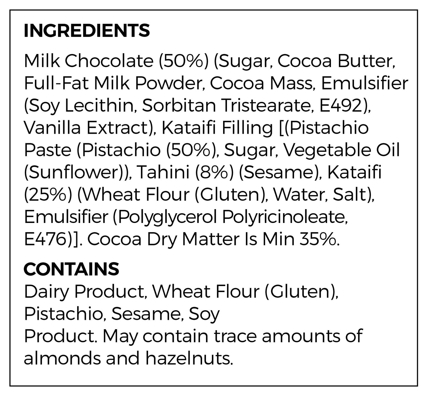 Barra de chocolate Moda Dubai - 3,5 oz (95 g)