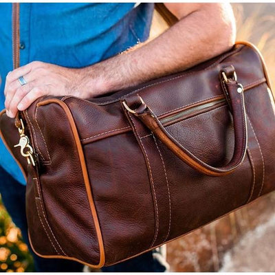 Premium Men's Leather Duffle Bag - Timeless Craftsmanship - Korvel