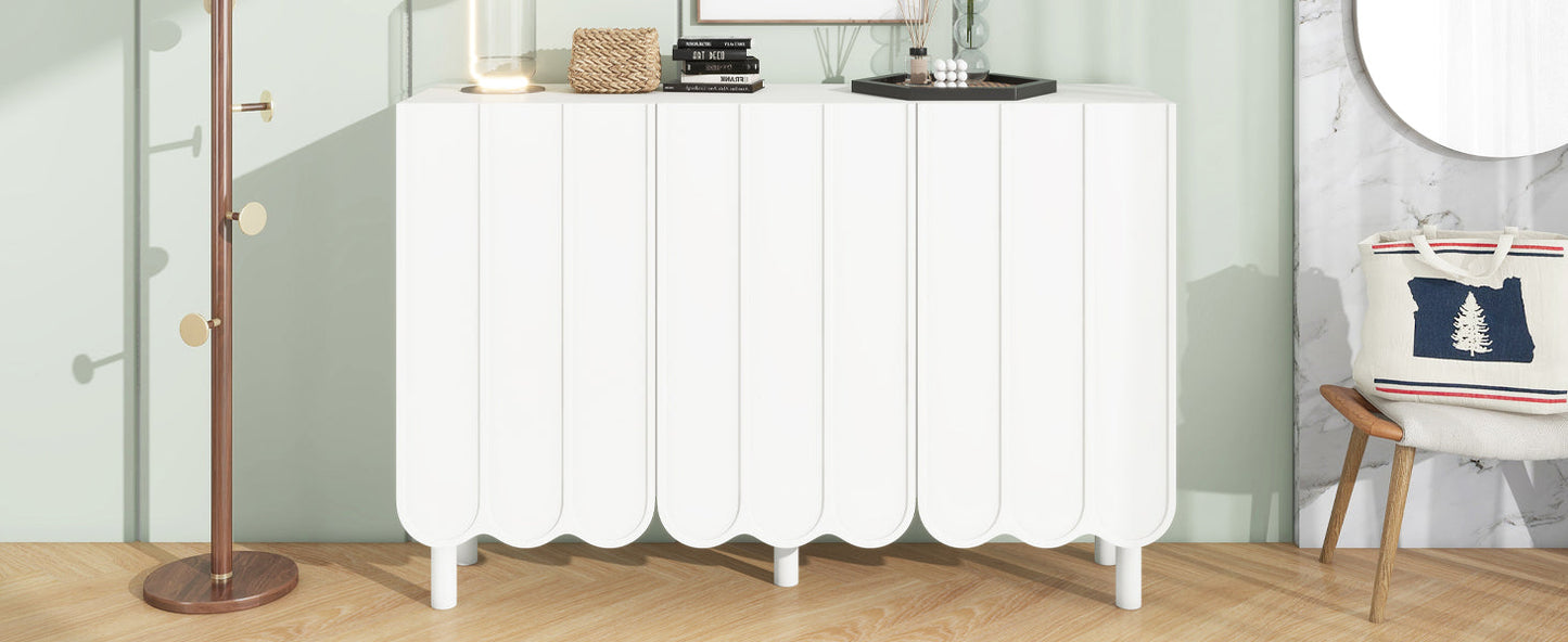 ON-TRANS Cream Style Shoe Cabinet with Adjustable Legs