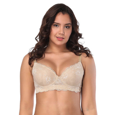 Elegant Lace Bra with Thin Molded Cups