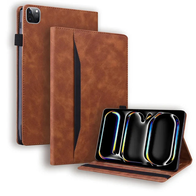 Funda Folio de PU Cuero Premium para iPad Pro de 11 y 13 Pulgadas (2024)