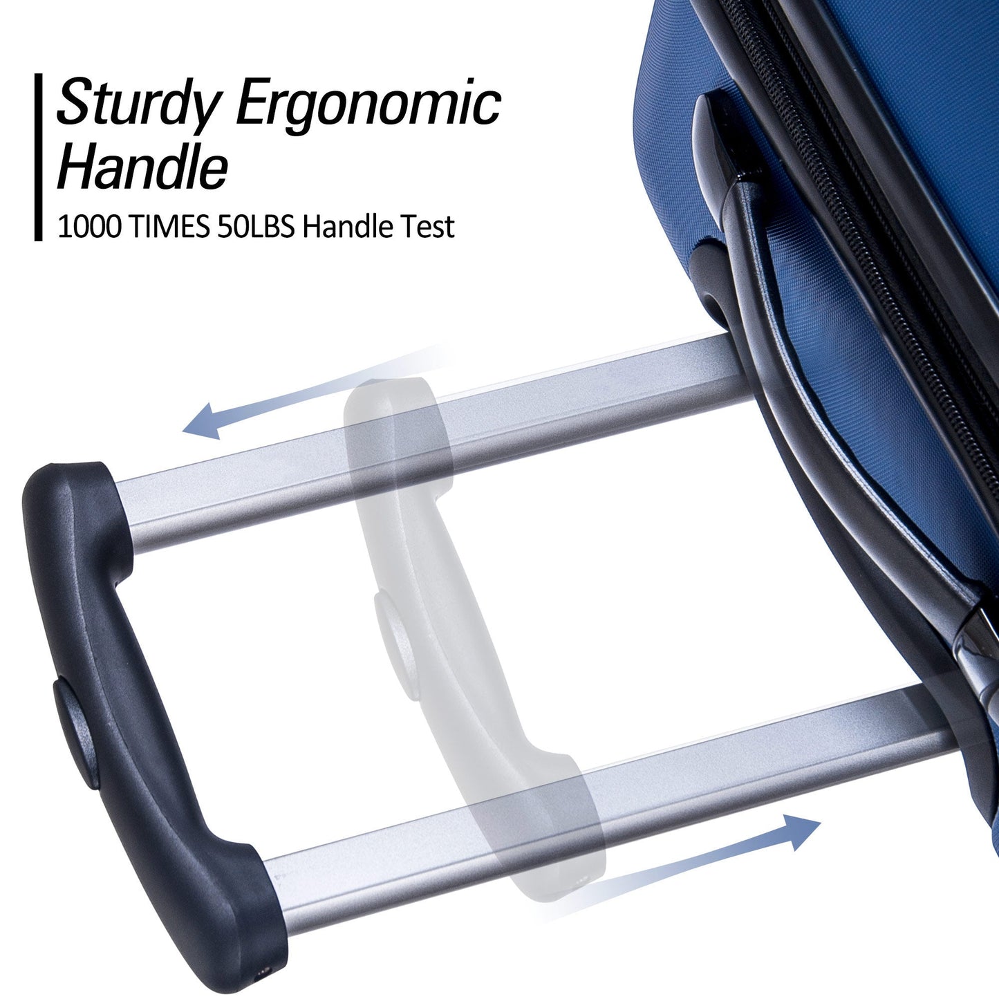 Blue 3 Piece Luggage Set Hardside Spinner Suitcase with TSA Lock 20" 24' 28" Available - Korvel