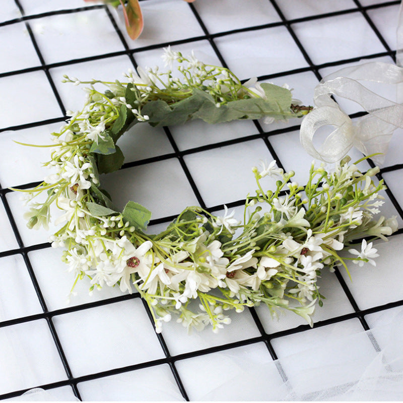 Forest women's floral wreath fresh little daisy princess sweet headband spring photo headband - Korvel