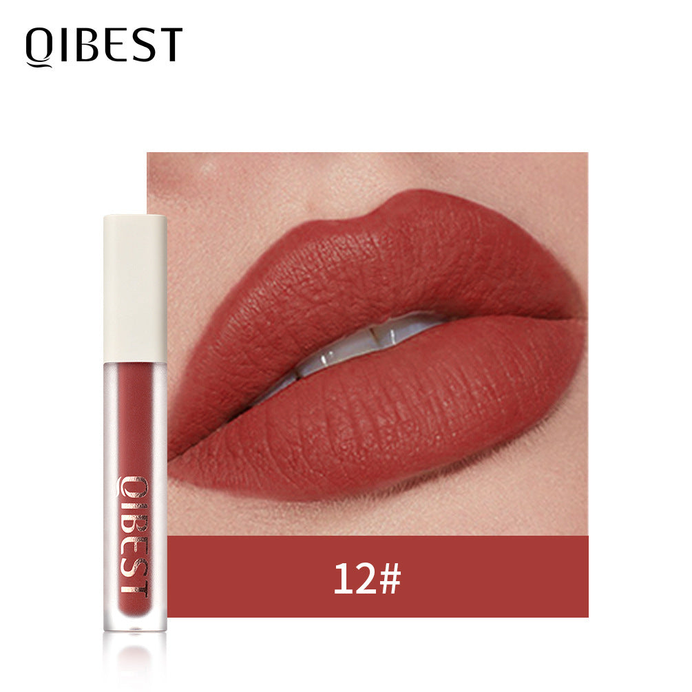 QIBEST Silky Lip Glaze - Brillo Labial No Pegajoso y de Larga Duración