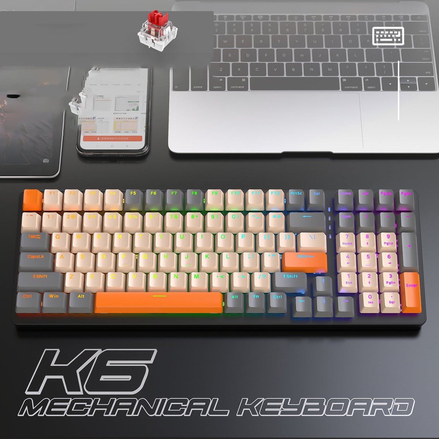 K6 Wireless Mechanical Keyboard - Versatile Backlit Design