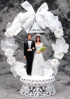 Bride with Satin Dress Wedding Cake Topper - 10" High
