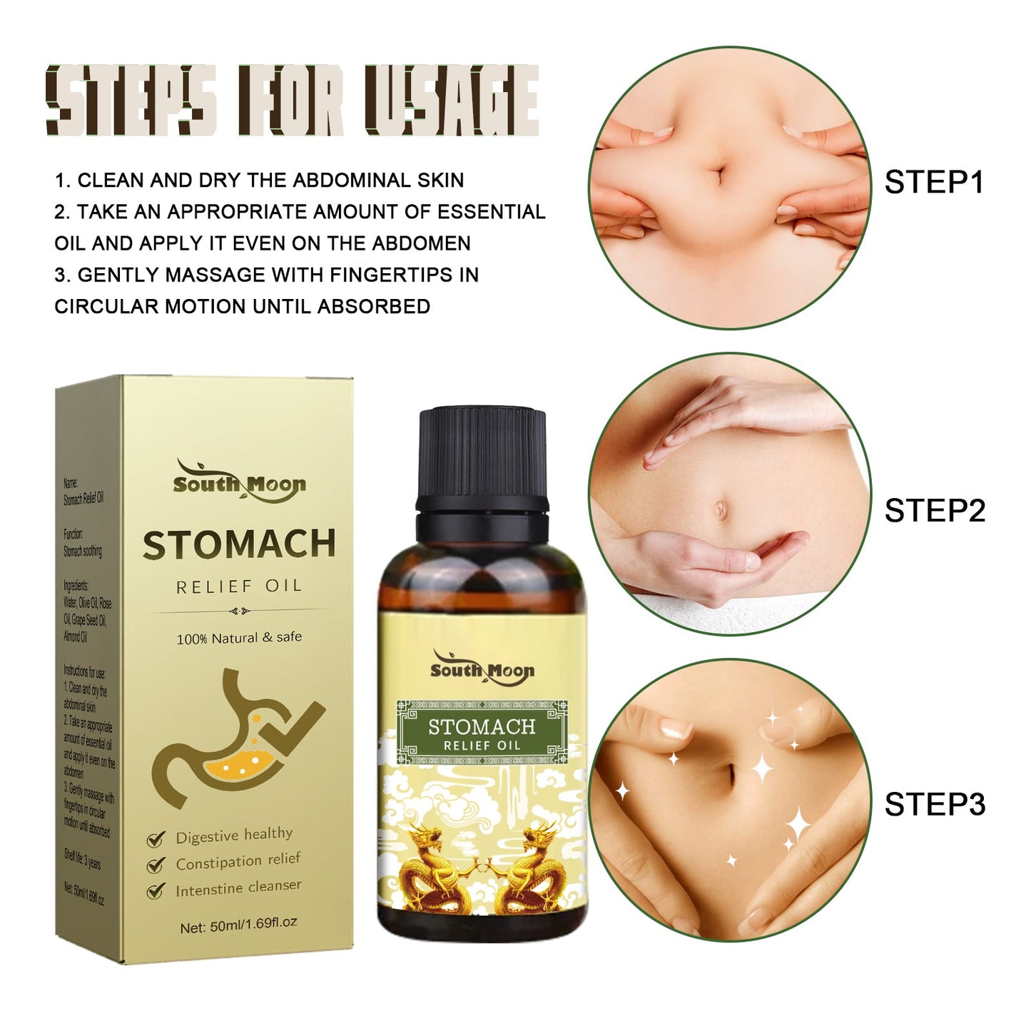 Premium Massage Oil for Digestive Comfort