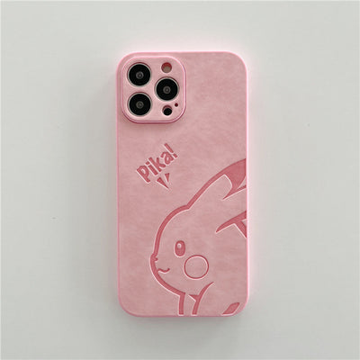 Cute Pikachu Leather Phone Case for iPhone Models