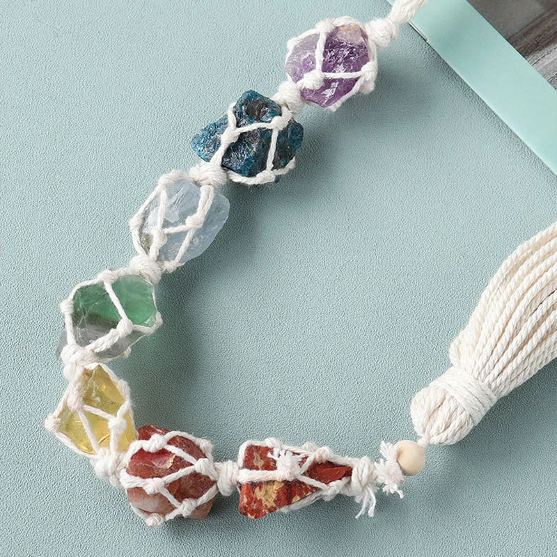 Natural Crystal Seven Color Gemstone Hanging Decoration