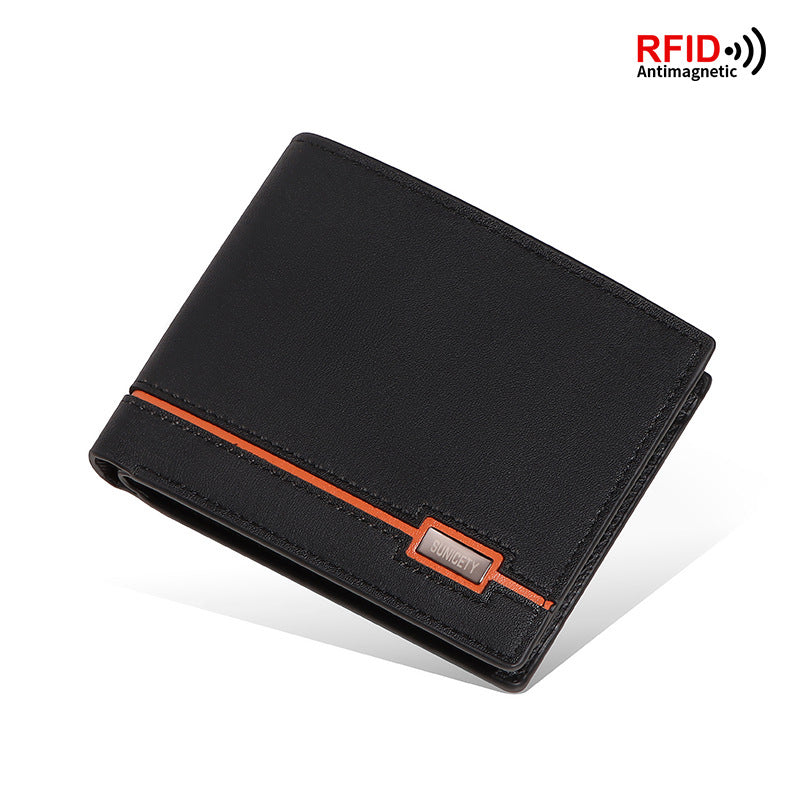 Cartera de Cuero con Cremallera Estilo Coreano para Hombres