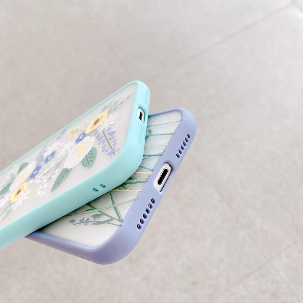 Luxury 3D Relief Flower Case For iPhone 12 Mini 11 Pro Max X XR XS Max 7 8 Plus Soft Bumper Transparent Matte PC Back Cover - Korvel
