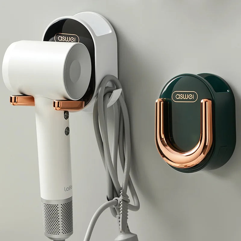 Wall Mounted Hair Dryer Holder Foldable Bathroom Wall Organizer Storage Holder Home Hair Brush Storage Bracket Hair Dryer Rack - Korvel