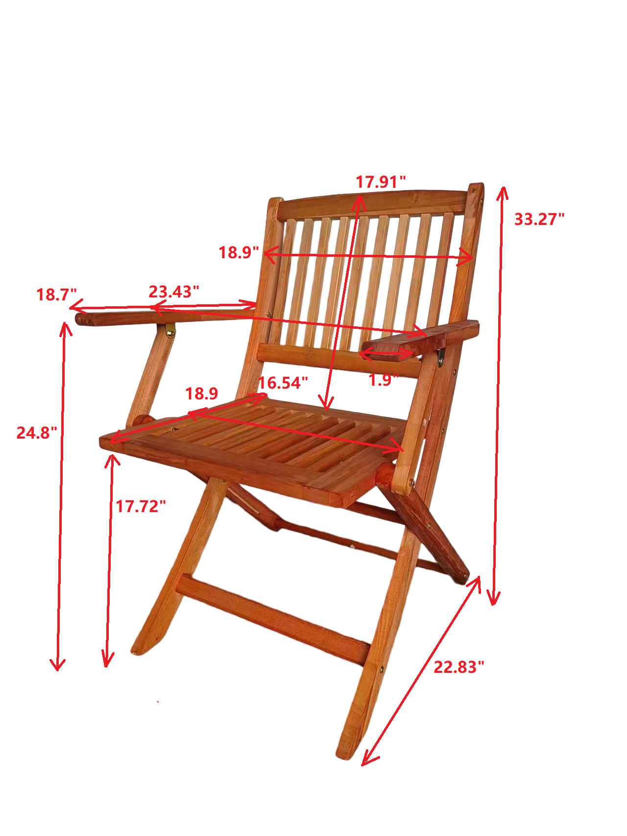 Foldable Patio Dining Set 4 Folding Chairs Indoor and outdoor universal Teak - Korvel