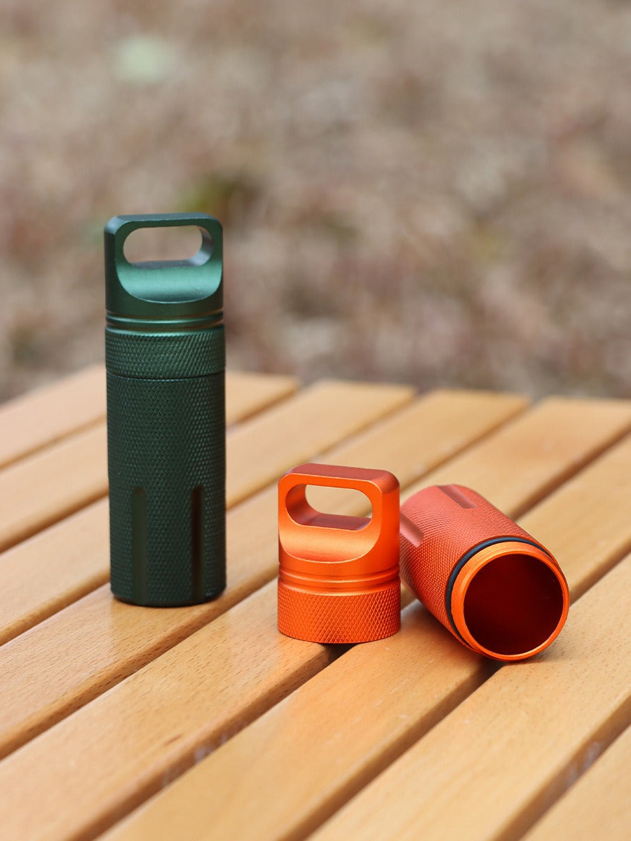 Aluminum alloy fully sealed EDC waterproof tank outdoor survival equipment waterproof compartment flat head waterproof storage b - Korvel