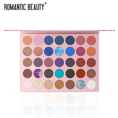 Romantic Beauty 35 Color Multi Color One Multi Purpose Eye Shadow Color Makeup Disk Pearl Matte Eye Shadow - Korvel