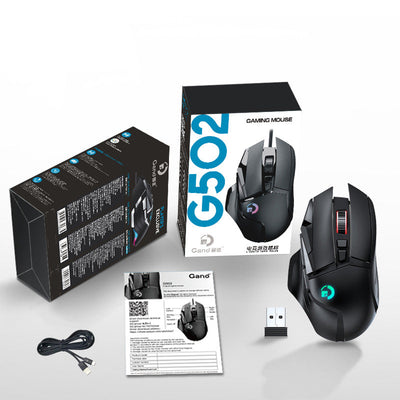 G502 wireless mouse 2.4G dual-mode office computer laptop RGB macro definition eating chicken LOLCF - Korvel