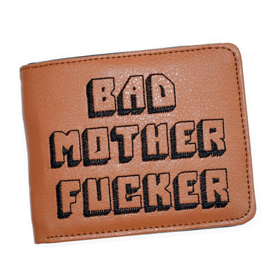 Pulp Fiction Jules Wallet with zipper Coin Pocket Bad Mother Letters Boys Wallet Card Holder Vintage Gift Purse - Korvel