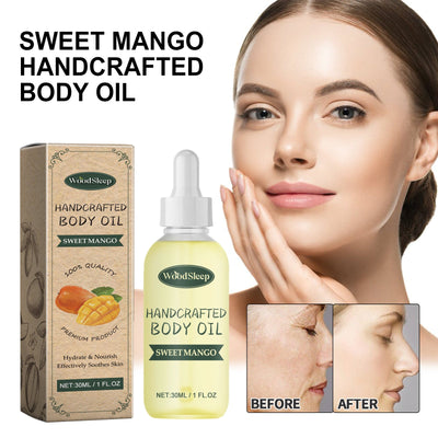 Sweet Mango Handcrafted Body Oil, Facial Skin Care Oil For Smoothing Fine Lines And Wrinkles Under Eyes - Korvel