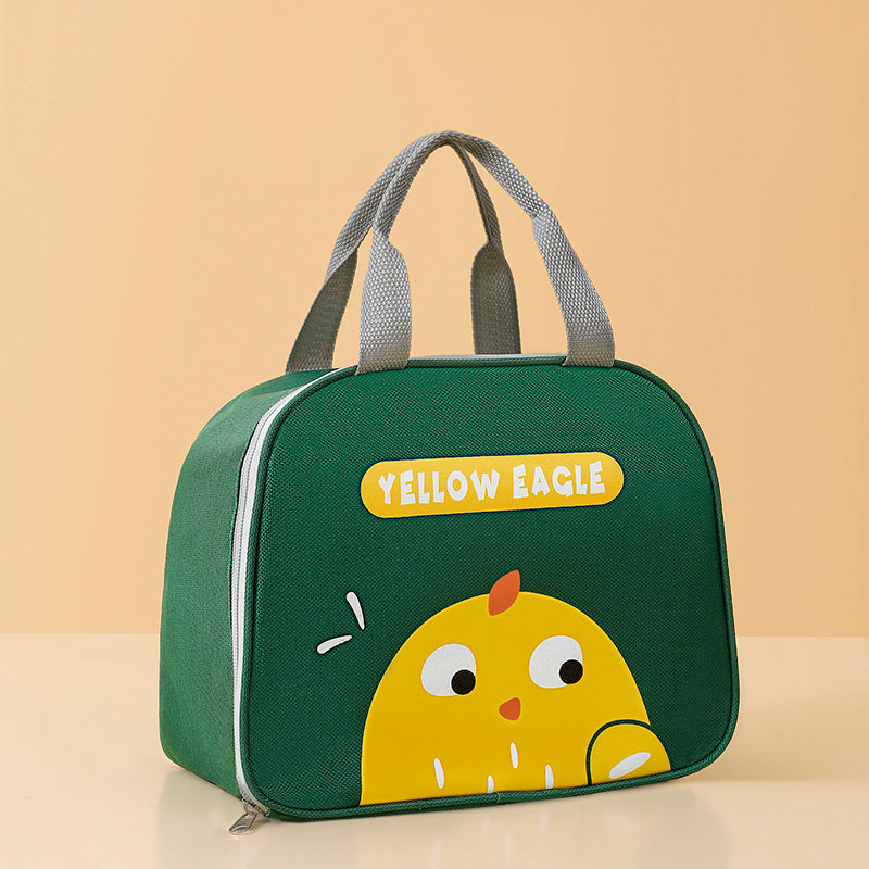 Cute cartoon lunch box bag for students and office workers with side opening, waterproof and thick insulation lunch bag - Korvel