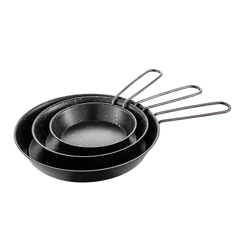 Stainless steel folding handle frying pan outdoor non stick folding fry pan frying pan - Korvel
