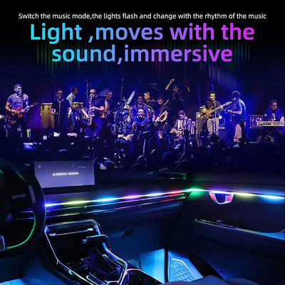 Bande lumineuse intérieure de voiture RGB LED 10-en-1 avec télécommande