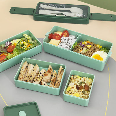 Portable microwaveable three-layer lunch box lunch box - Korvel