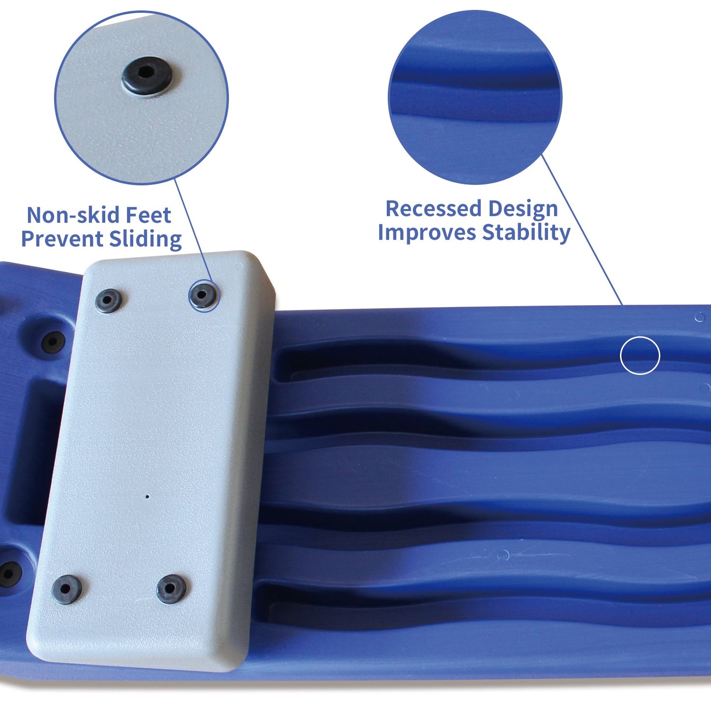 Aerobics Step Platform Height-Adjustable Fitness Equipment Stepper Trainer Exercise Step Platform Sliding Lifting Pad Blue - Korvel