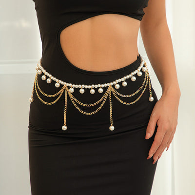 Fashionable retro star waist chain Waist chain metal street photography multi-layer pants chain - Korvel