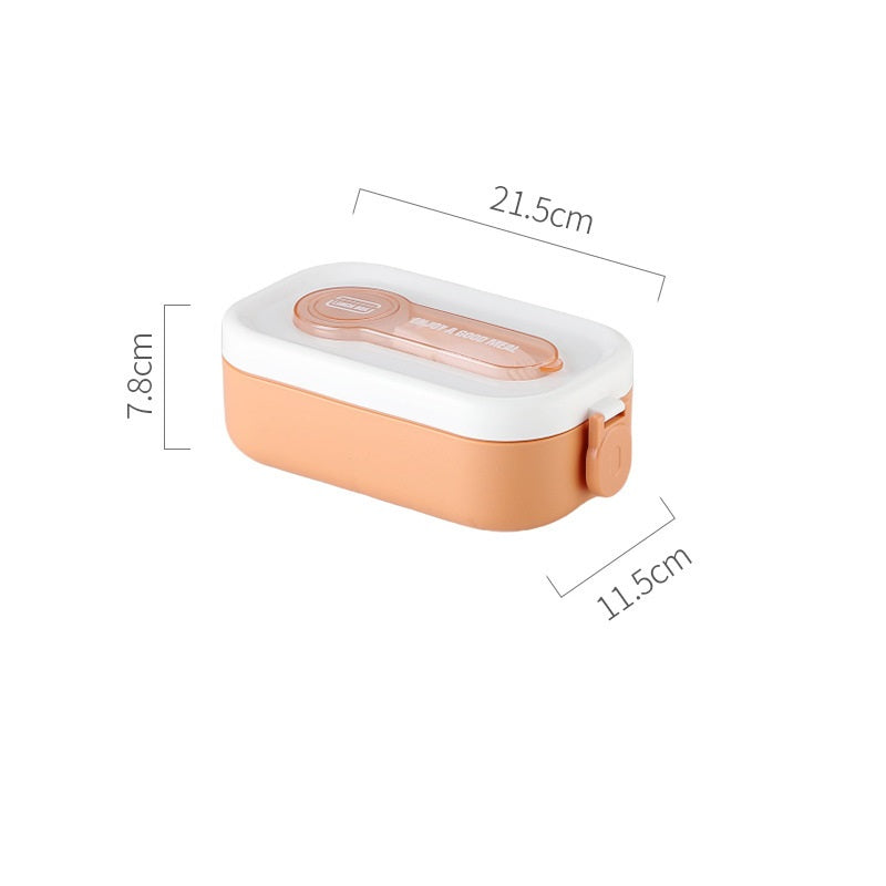 Japanese style portable microwave lunch box with cutlery sealed lunch box bento box - Korvel