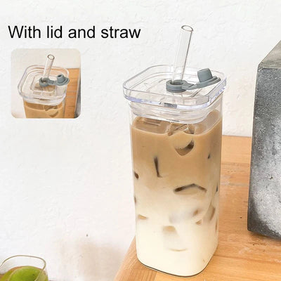 Elegant Heat-Resistant Glass Water Tumbler with Lid