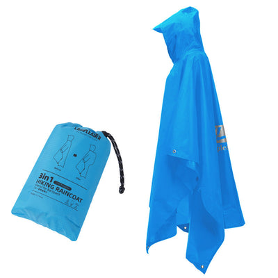 3 - in - 1 Waterproof Rain Poncho for Outdoor Use: Motorcycle, Camping, Hiking & Travel - Korvel