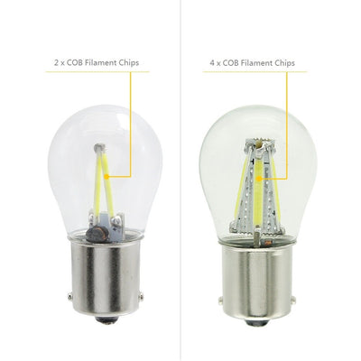 1pcs 1156 P21W BA15S 1157 BAY15D COB LED Filament Chip Car Brake Lights Auto Reverse Bulb Parking Lamp 12V Red White Yellow - Korvel