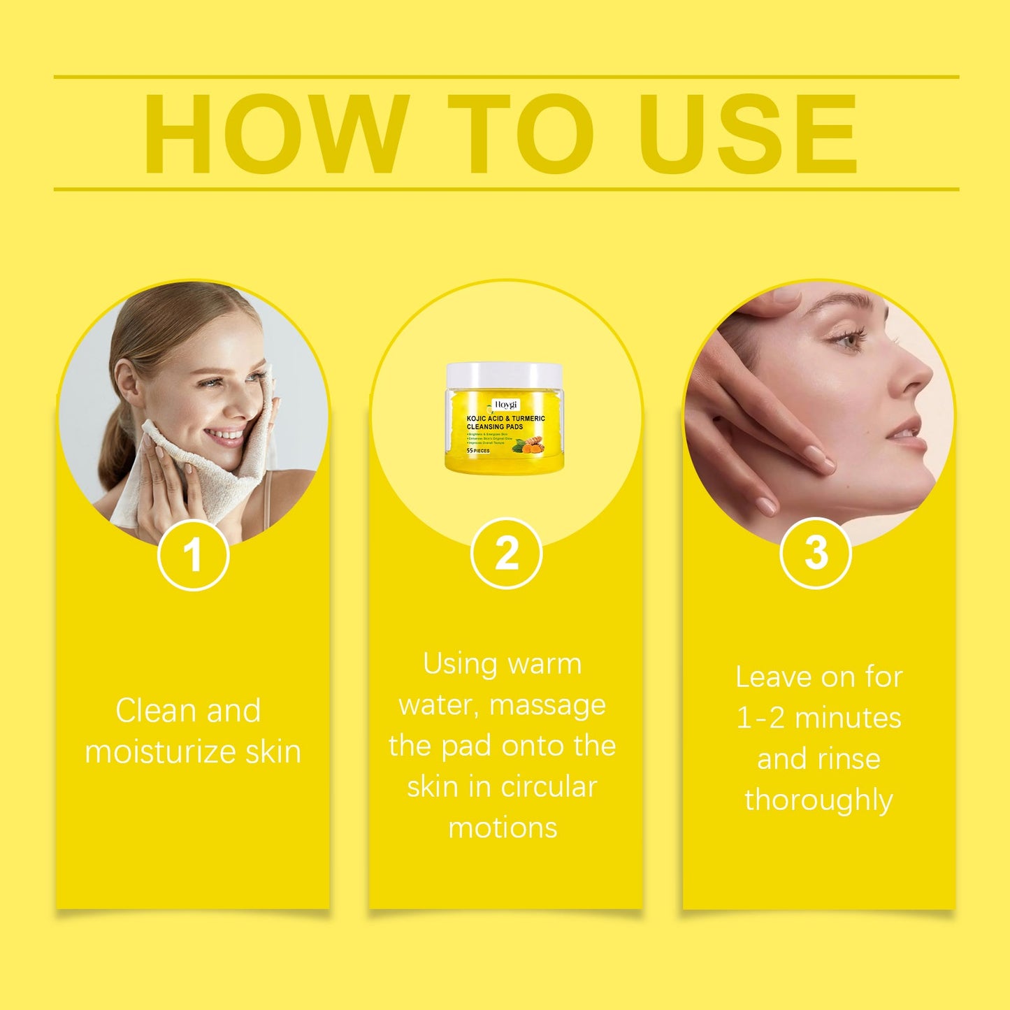 Pad de limpieza y exfoliación facial de cúrcuma