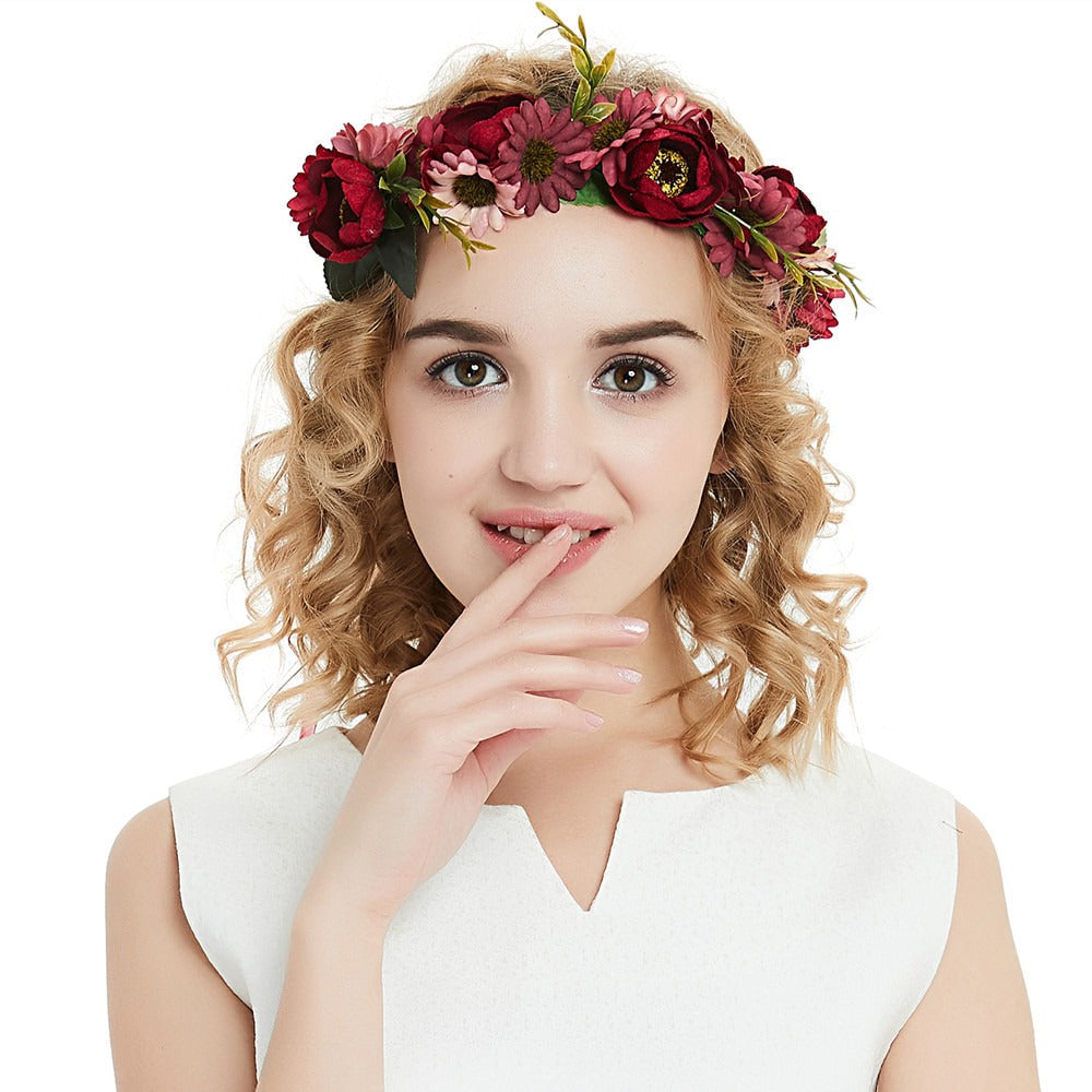 Pearl velvet flower headband headband rose flower headband photo shoot - Korvel