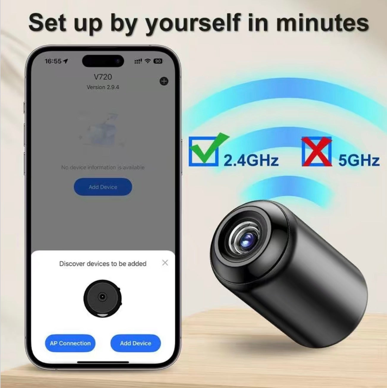 InvisiCam Mini - Caméra de sécurité sans fil compacte