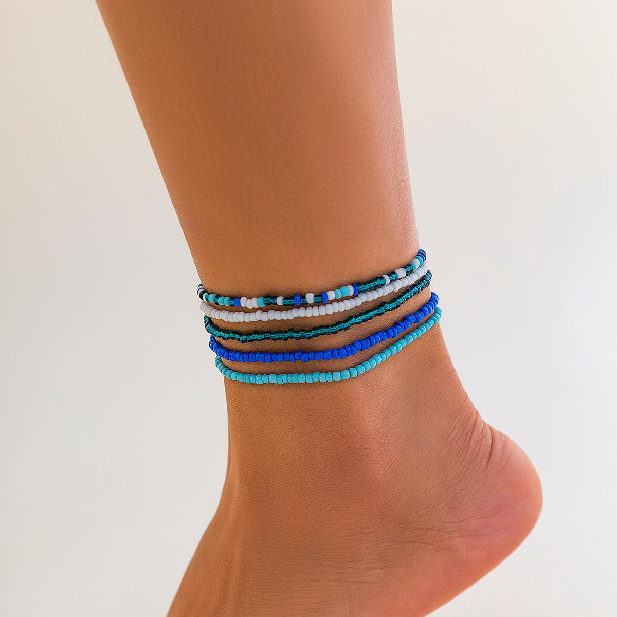 Melad Color Summer Beach Rice Bead Anklet - Versatile Stacking Chain