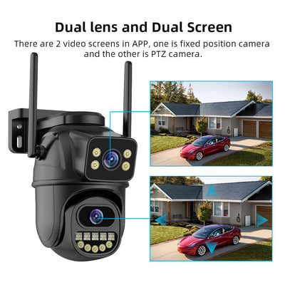 Dual screen wireless 360 degree mobile remote outdoor WiFi camera monitoring - Korvel
