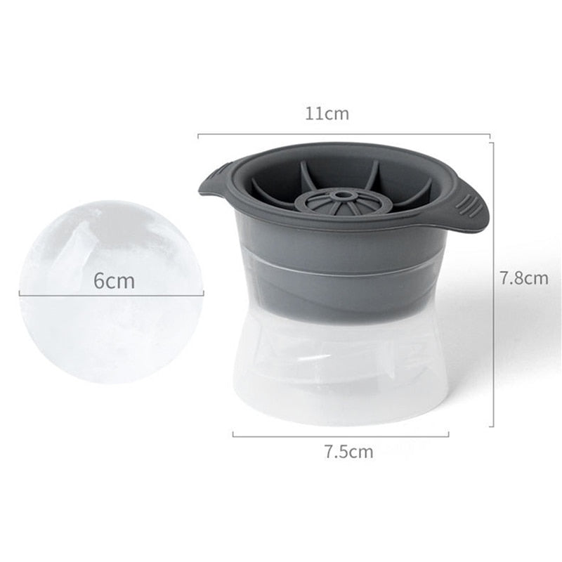 Silicone Sphere Ice Cube Mold - Stackable & Slow Melting
